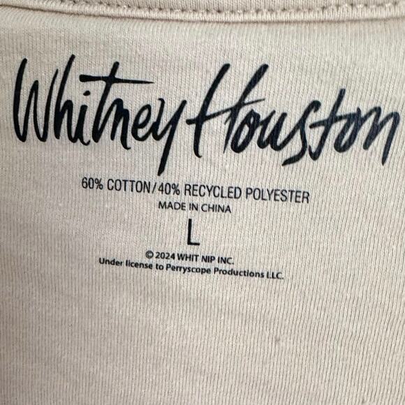 Whitney Houston Licensed Band Graphic Sweatshirt Oversized Retro Music Tan Top - Picture 2 of 6